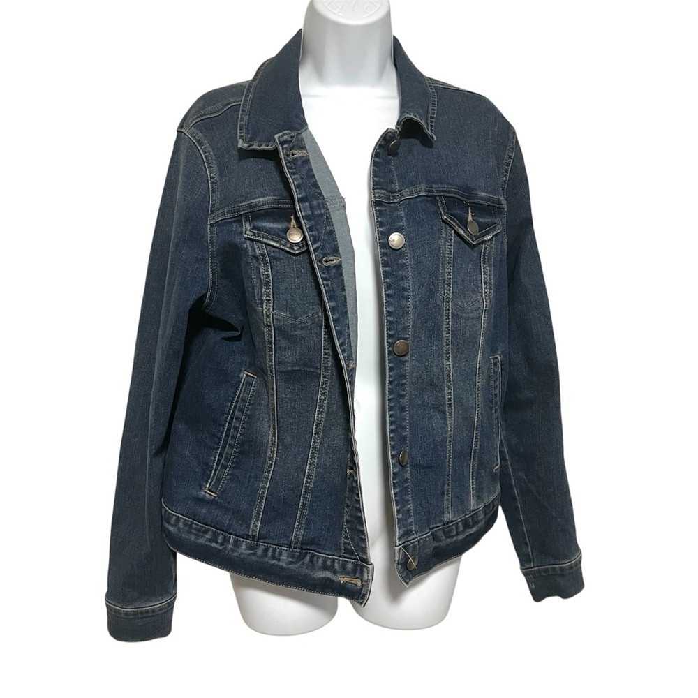 Natural Reflections Classic Dark Blue Jean Jacket Size Large Layering Spring